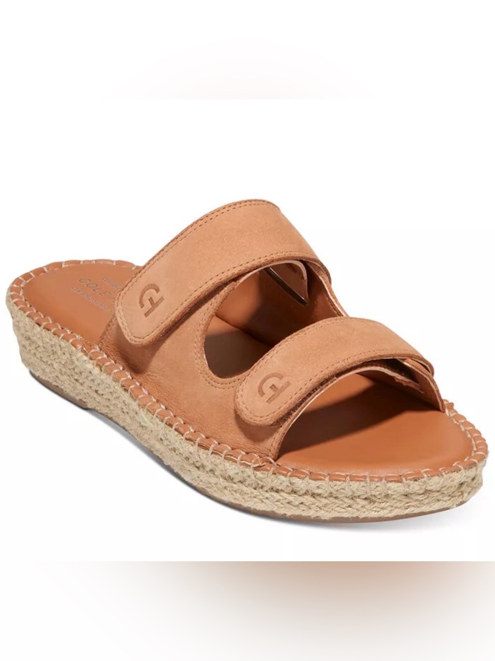 Cole Haan Cloudfeel Tan Suede Double-Strap Espadrille Sandal size 6.5 IMMACULATE